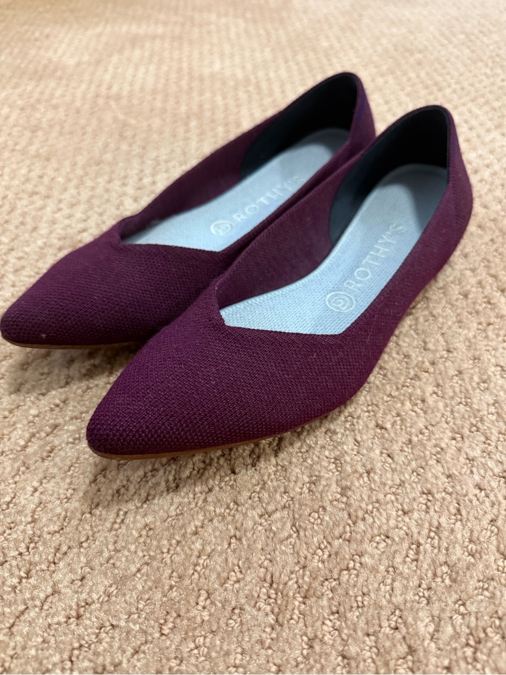 Rothy's Pointed Toe Flats in Plum - Picture 2 of 6
